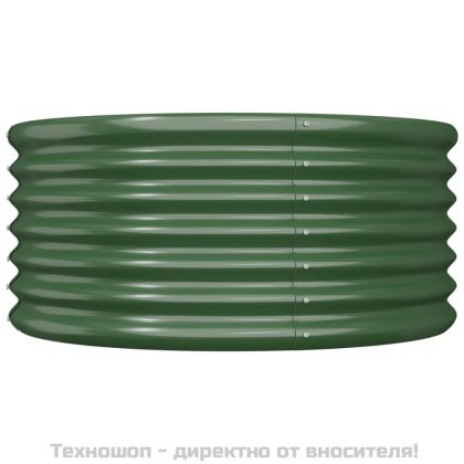 Градински плантер поцинкована стомана 80x80x36 см зелен