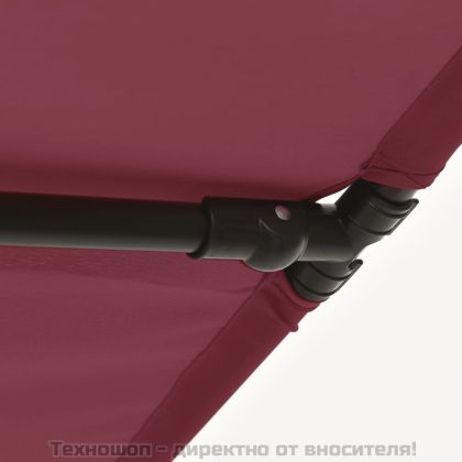 Градински чадър с алуминиев прът, 2x1,5 м, бордо червен