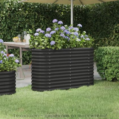 Градинска повдигната леха поцинкована стомана антрацит