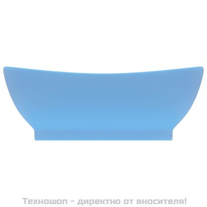 Мивка с преливник лукс овал светлосин мат 58,5x39 см керамика