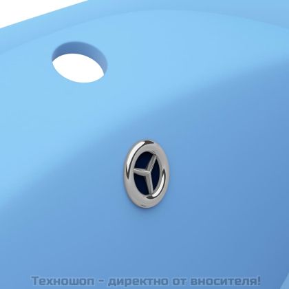 Мивка с преливник лукс овал светлосин мат 58,5x39 см керамика