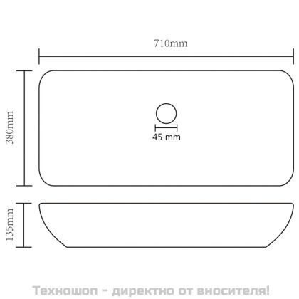 Луксозна правоъгълна мивка мат светлозелено 71x38 см керамика