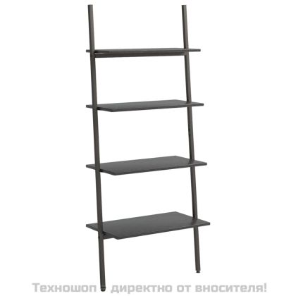 Етажерка стълба с 4 рафта черна 64x34x150,5 см