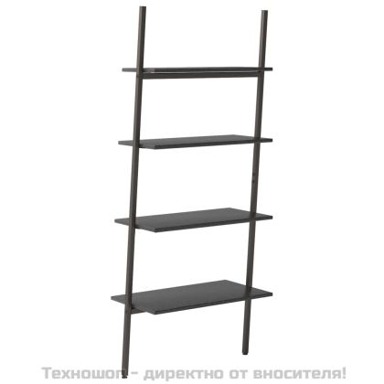 Етажерка стълба с 4 рафта черна 64x34x150,5 см