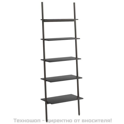 Етажерка стълба с 5 рафта черна 64x34x185,5 см