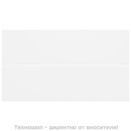 Шкаф за баня с вградена мивка, бял, инженерно дърво