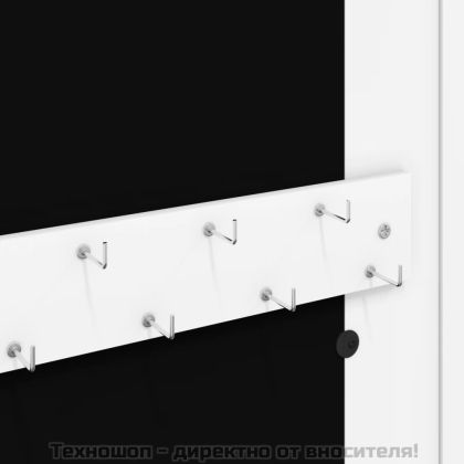 Огледален шкаф за бижута, стенен монтаж, бял, 30x8,5x67 см