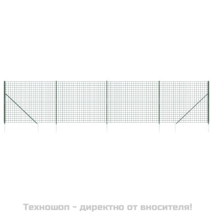 Плетена оградна мрежа с шипове, зелена, 1,8x10 м