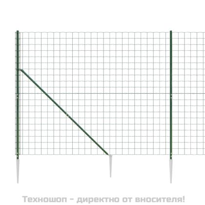 Ограда от телена мрежа с шипове, зелена, 2x10 м