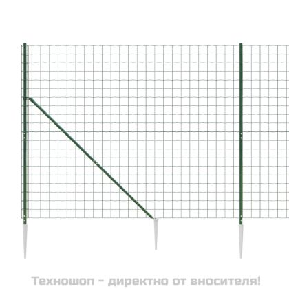 Плетена оградна мрежа с шипове, зелена, 1,6x25 м