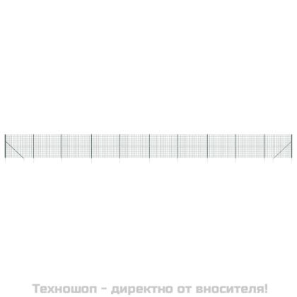 Плетена оградна мрежа с шипове, зелена, 2,2x25 м