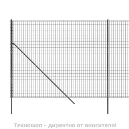 Ограда от телена мрежа антрацит 1,8x25 м поцинкована стомана
