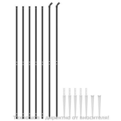 Ограда от телена мрежа с шипове, антрацит, 1,6x10 м
