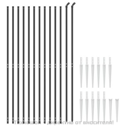 Ограда от телена мрежа с шипове, антрацит, 2x25 м