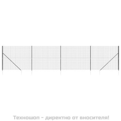 Ограда от телена мрежа с шипове, антрацит, 1,6x10 м