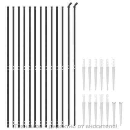 Ограда от телена мрежа с шипове, антрацит, 2,2x25м