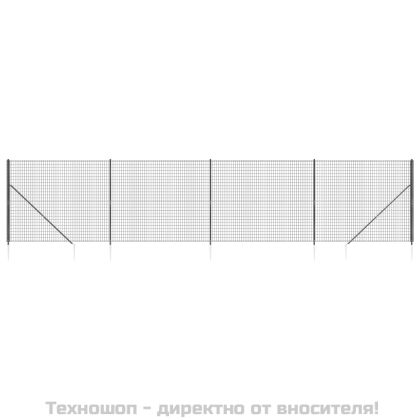 Ограда от телена мрежа с шипове, антрацит, 2x10 м