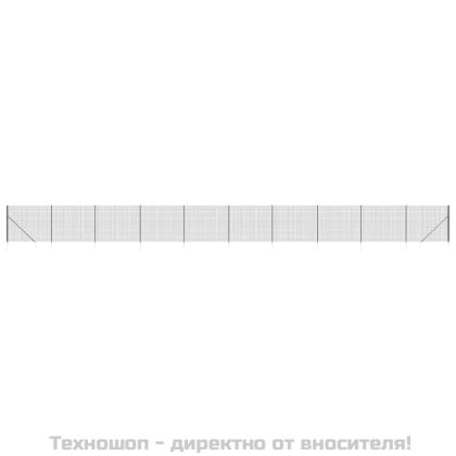 Ограда от телена мрежа с шипове, антрацит, 1,4x25 м