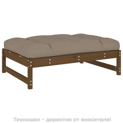 Градински комплект 2 части възглавници меденокафяв дърво масив