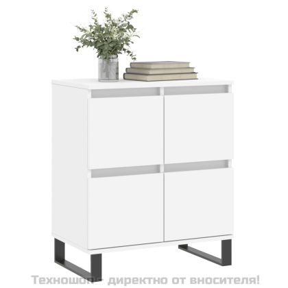Сайдборд, бял, 60x35x70 см, инженерно дърво