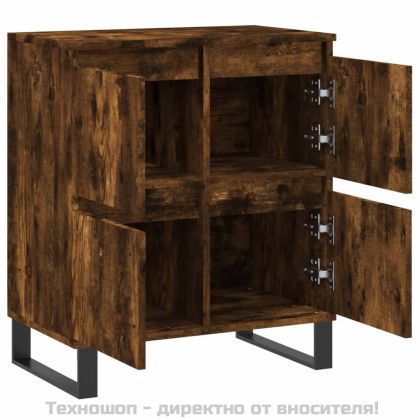 Сайдборд, опушен дъб, 60x35x70 см, инженерно дърво