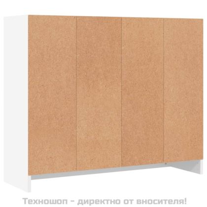 Бюфет, бял, 91x28x75 см, инженерно дърво