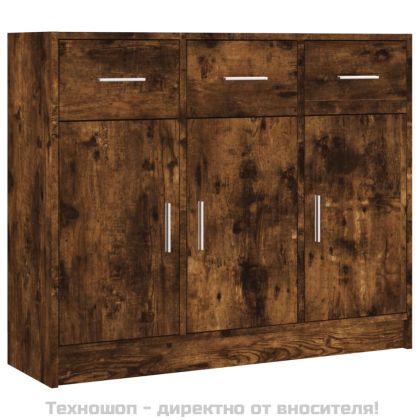 Бюфет опушен дъб 91x28x75 см инженерно дърво