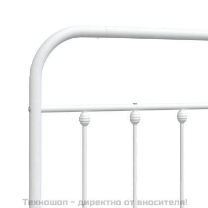 Метална резервна табла за легло, бяла, 160 см