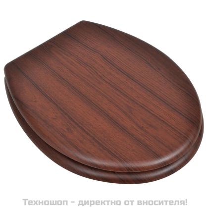 Тоалетни седалки с капаци, 2 бр, МДФ, кафяви