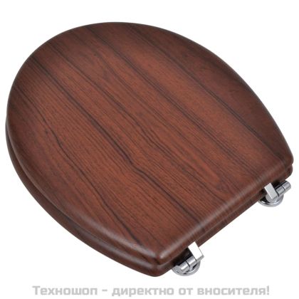 Тоалетни седалки с капаци, 2 бр, МДФ, кафяви