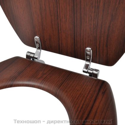 Тоалетни седалки с капаци, 2 бр, МДФ, кафяви