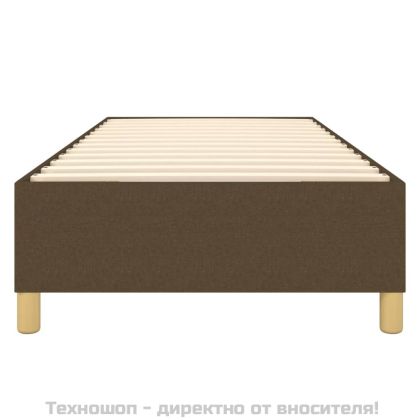 Рамка за легло с пружини, тъмнокафява, 90x200 см, плат