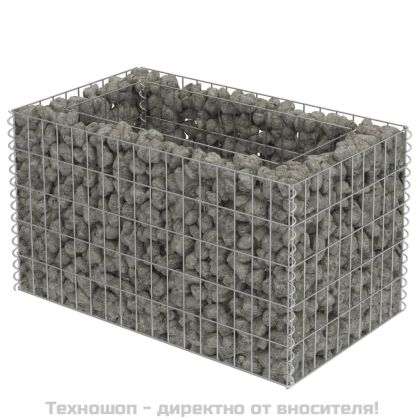 Габион повдигната леха, поцинкована стомана, 90x50x50 cм