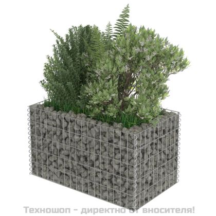 Габион повдигната леха, поцинкована стомана, 90x50x50 cм