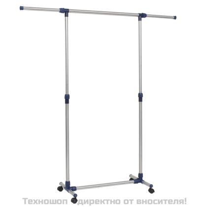 Регулируема стойка за дрехи, стомана, 165x44x150 см, сребриста