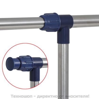 Регулируема стойка за дрехи, стомана, 165x44x150 см, сребриста