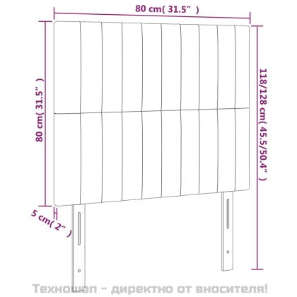 Табла за легло, черна, 80x5x118/128 см, плат