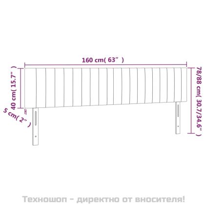 Табла за легло, черна, 160x5x78/88 см, плат