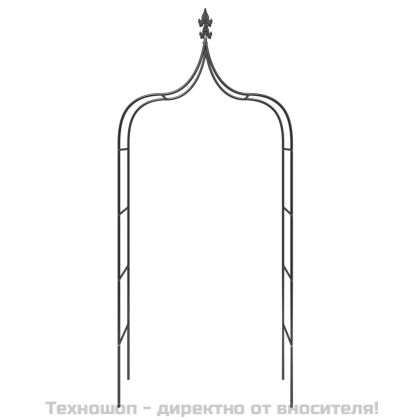 Градински арки, 2 бр, черни, 120x38x260 см, стомана