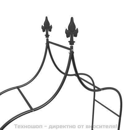 Градински арки, 2 бр, черни, 120x38x260 см, стомана
