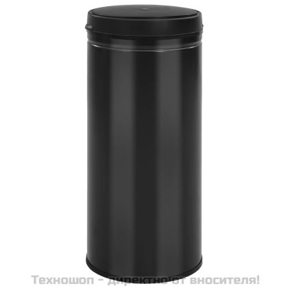 Кош за смет с автоматичен сензор 80 л въглеродна стомана черен