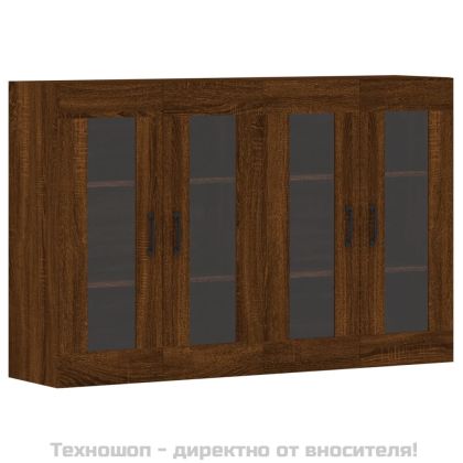 Стенни шкафове, 2 бр, кафяв дъб, инженерно дърво