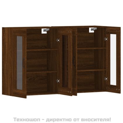 Стенни шкафове, 2 бр, кафяв дъб, инженерно дърво