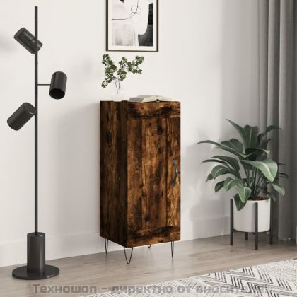 Сайдборд, опушен дъб, 34,5x34x90 см, инженерно дърво