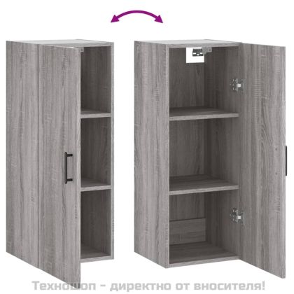 Стенен шкаф сив сонома 34,5x34x90 см