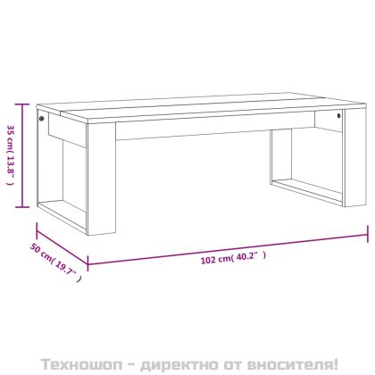 Кафе маса, дъб сонома, 102x50x35 см, инженерно дърво