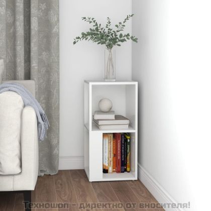 Ъглов шкаф, бял, 33x33x67 см, инженерно дърво