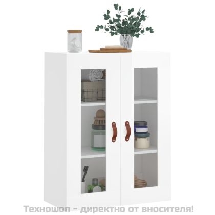 Стенен шкаф бял гланц 69,5x34x90 см