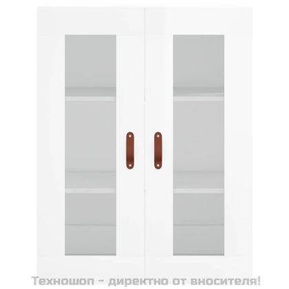 Стенен шкаф бял гланц 69,5x34x90 см