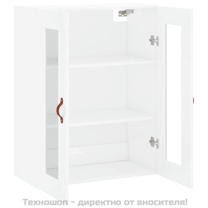 Стенен шкаф бял гланц 69,5x34x90 см